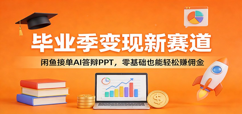 毕业季变现新赛道:闲鱼接单AI答辩PPT,零基础也能轻松赚佣金-赚赚小目标云网创