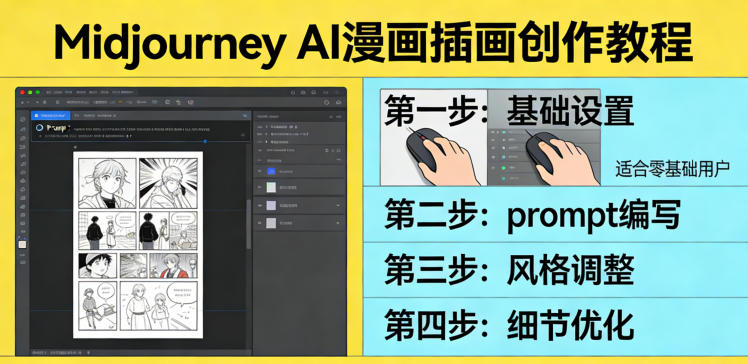 利用Midjourney AI人工智能轻松创作漫画插画教程，零基础创作完整漫画插画-小目标云网创