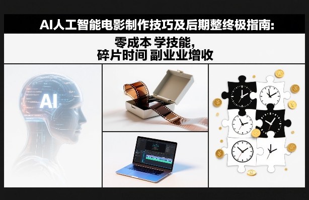 AI人工智能电影制作技巧及后期完整终极指南：零成本学技能，碎片时间副业增收-小目标云网创