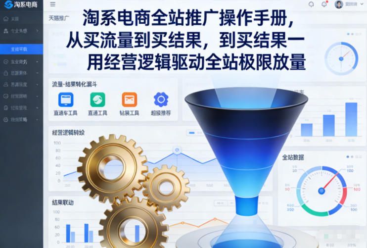 淘系电商全站推广操作手册，从买流量到买结果一用经营逻辑驱动全站极限放量-赚赚目标云网创