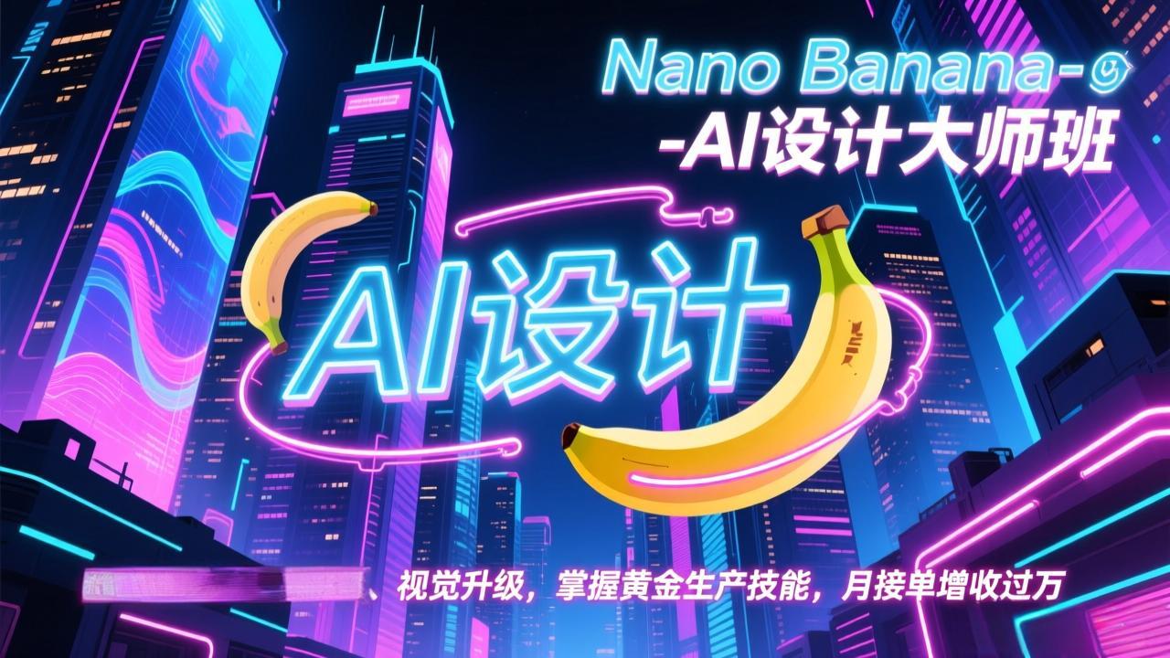 Nano Banana-AI设计大师班，修图合成、广告创作、视觉升级，掌握黄金生产技能，月接单增收过万-小目标云网创