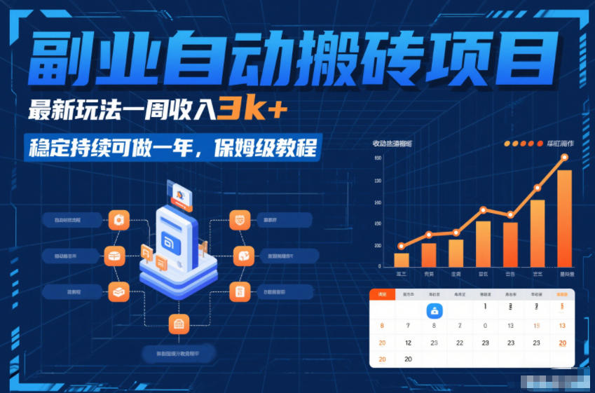 副业自动搬砖项目，最新玩法一周收入3k+，稳定持续可做一年，保姆级教程【揭秘】-小目标云网创