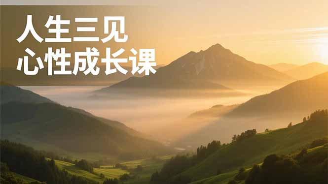人生三见心性成长课，见天地众生自己，搞透人性安顿身心，活出清晰自我，内在富足无价-赚赚目标云网创