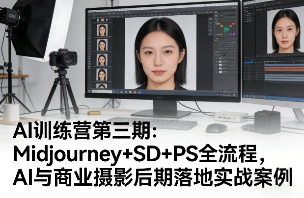 AI训练营第三期：Midjourney+SD+PS全流程，AI与商业摄影后期落地实战案例-赚赚小目标云网创