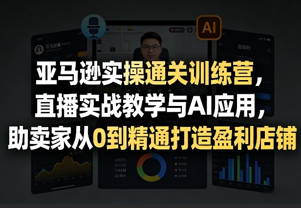 亚马逊实操通关训练营，直播实战教学与AI应用，助卖家从0到精通打造盈利店铺(更新3月23日)-赚赚小目标云网创