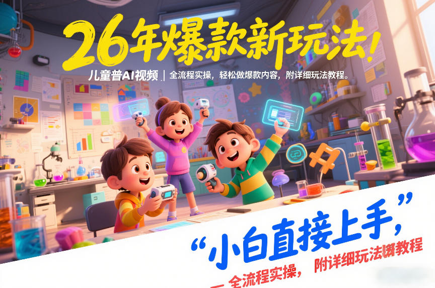 26年爆款新玩法，儿童科普AI视频，全流程实操，轻松做爆款内容，小白直接上手，附详细玩法教程-小目标云网创