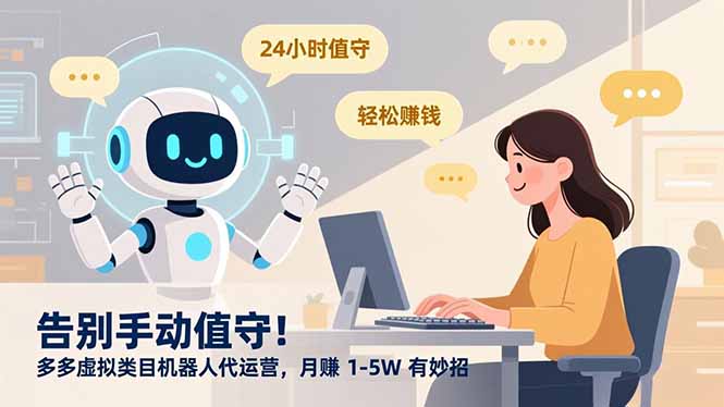 告别手动值守！多多虚拟类目机器人代运营，月赚 1-5W 有妙招-赚赚目标云网创