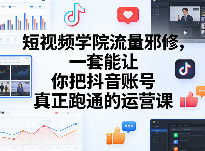 短视频学院流量邪修,一套能让你把抖音账号真正跑通的运营课-赚赚小目标云网创